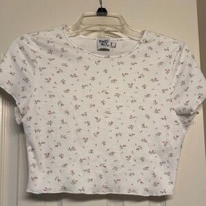 Princess Poly White Floral Crop Top